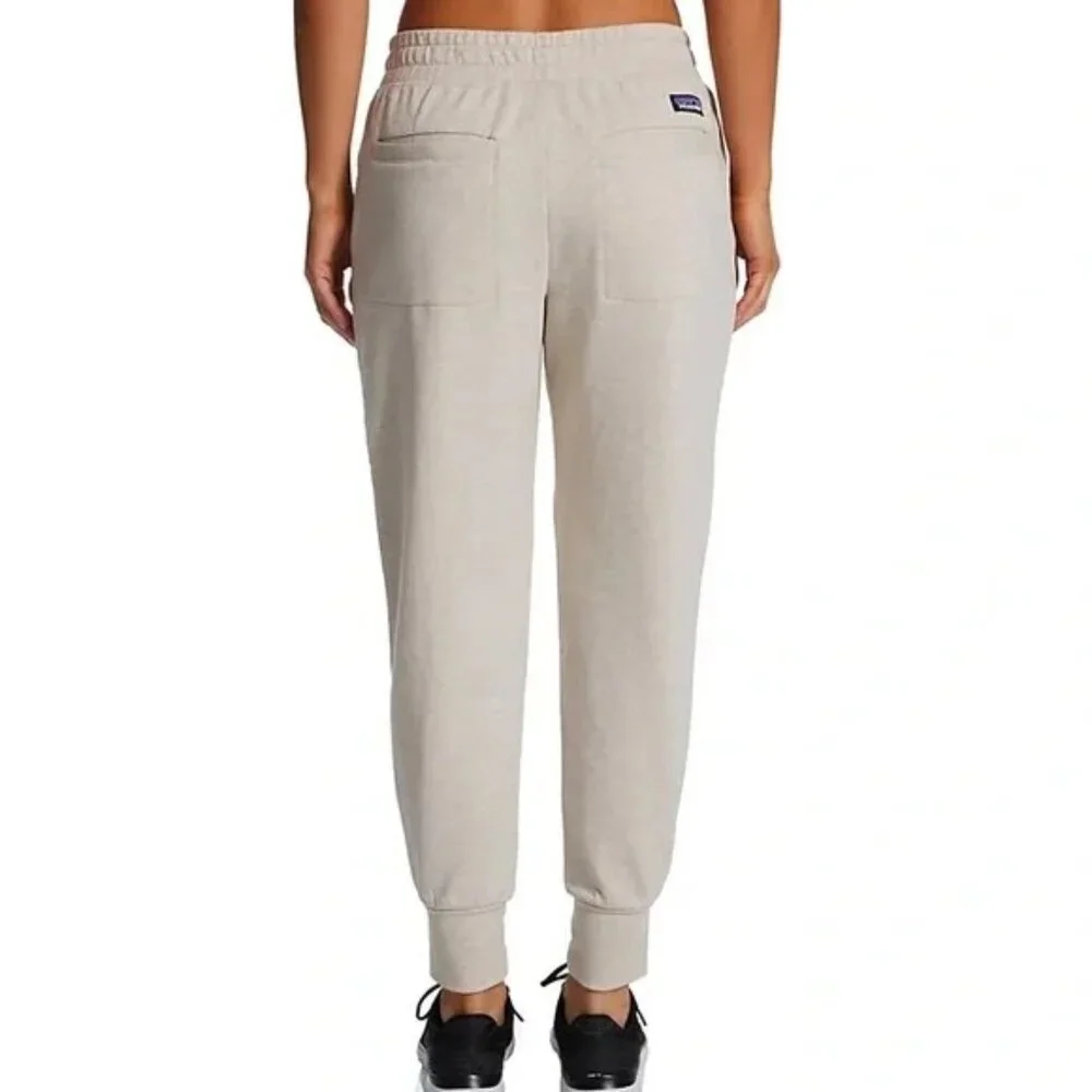 Patagonia Ahnya Organic Cotton Fleece Jogger Pants Beige Size Small - Picture 2 of 8